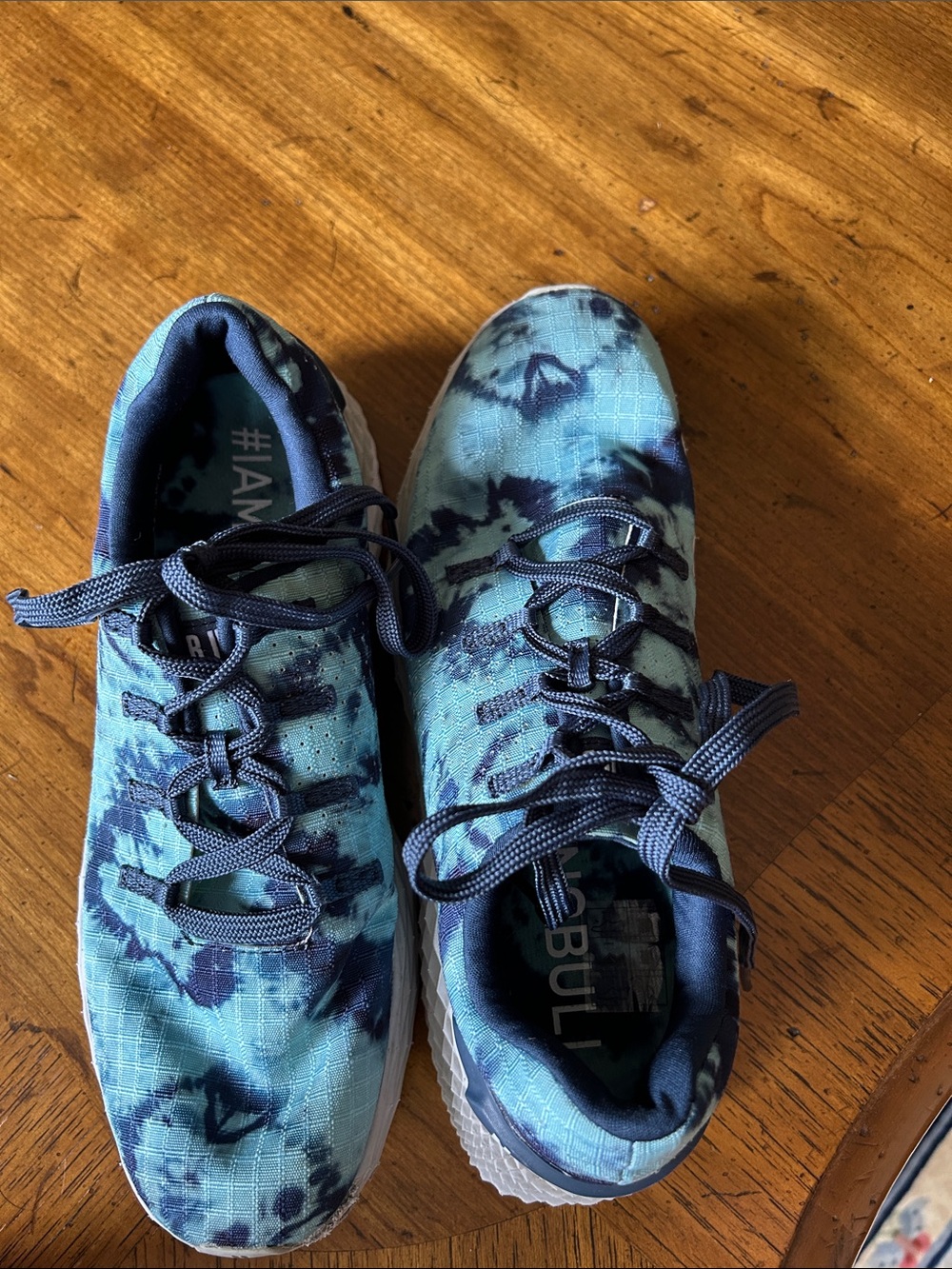 NOBULL Aqua and Navy Tie-Dye Running Shoes